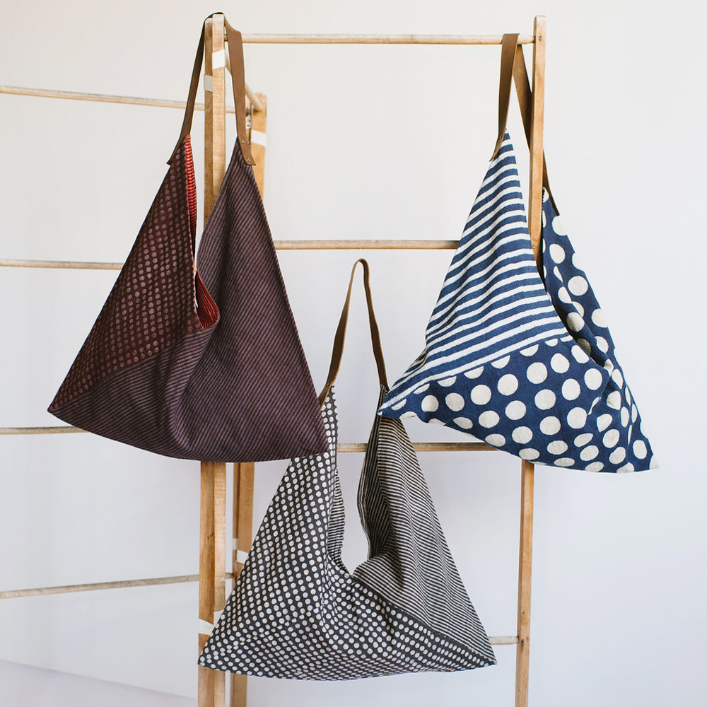 Folded Tote Bag - Dots + Lines