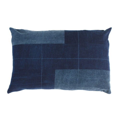 Rectangular Cushion Cover - Pieced Plain Indigo