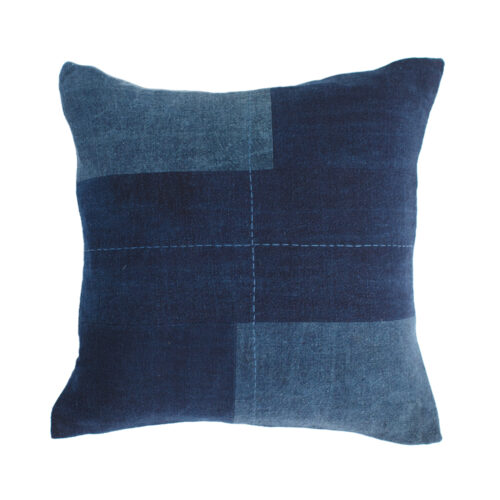 Square Cushion Cover - Pieced Plain Indigo