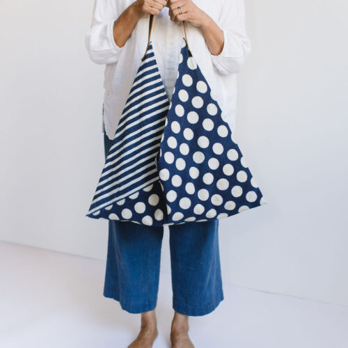 Folded Tote Bag - Circles & Stripes