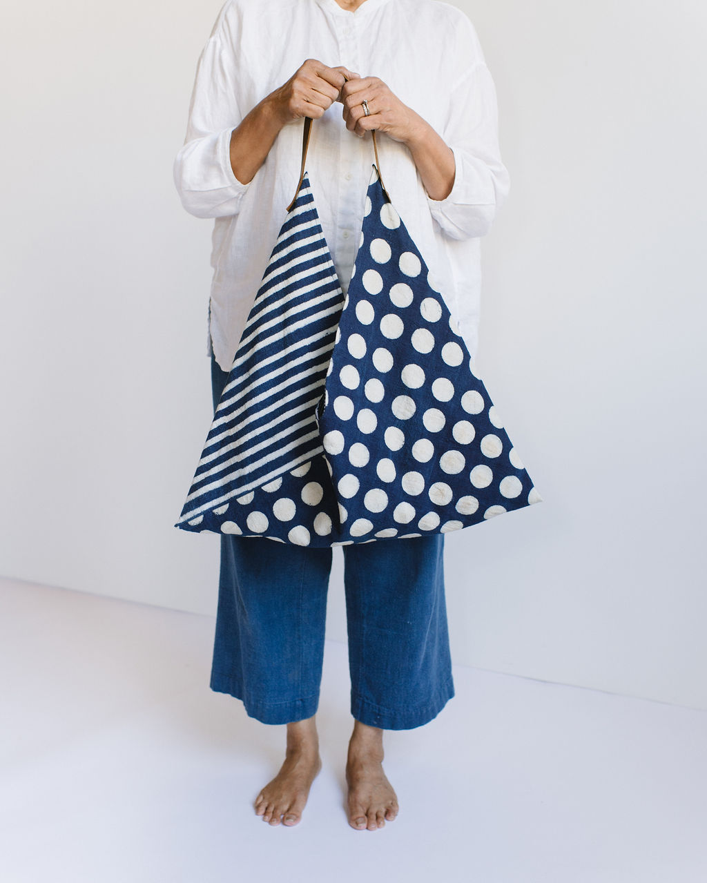 Folded Tote Bag - Circles & Stripes
