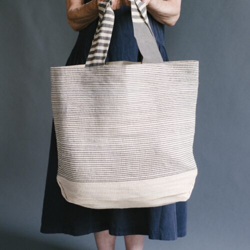 Big Tote Bag - Fine Lines (Banana Fiber)