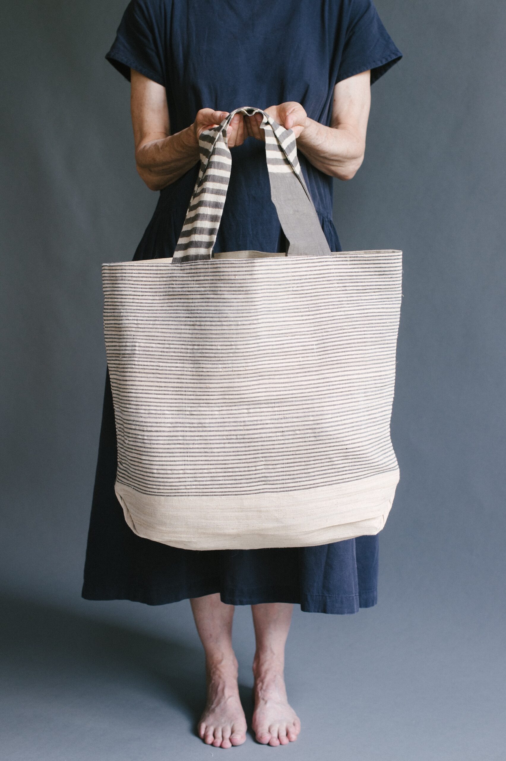 Big Tote Bag - Fine Lines (Banana Fiber)
